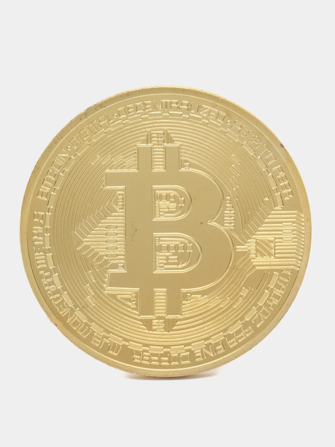 Золотистый хаки сувенирная монета Биткоин