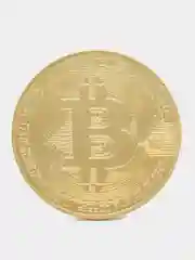 Золотистый хаки сувенирная монета Биткоин