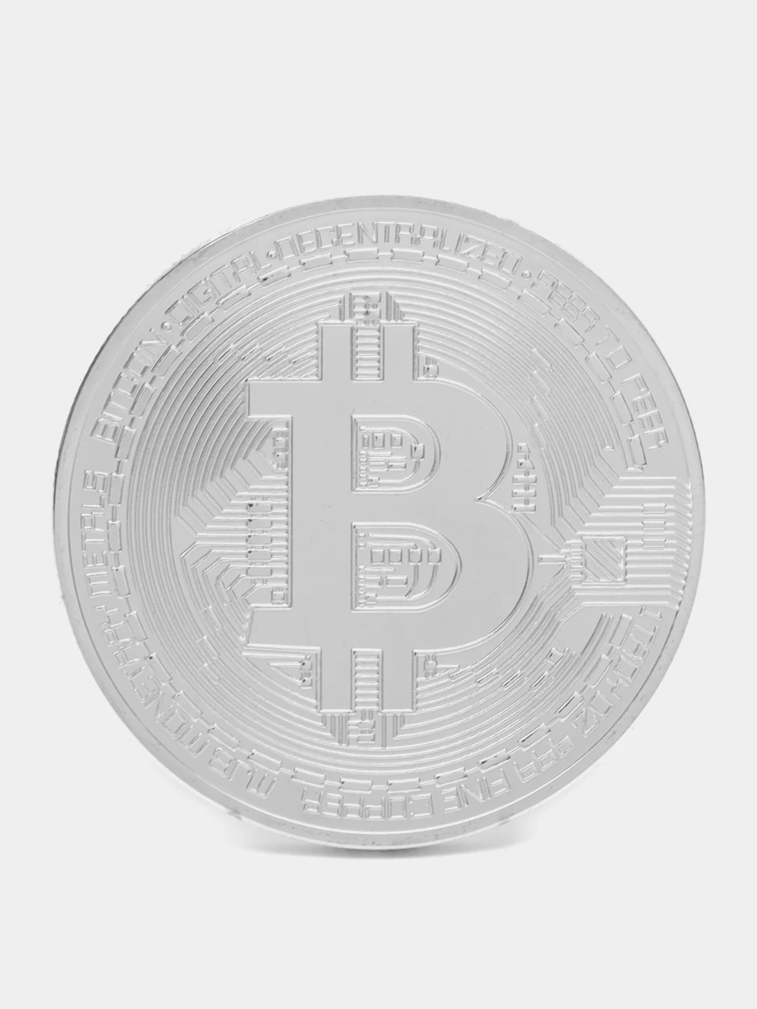 Серый металлик сувенирная монета Биткоин