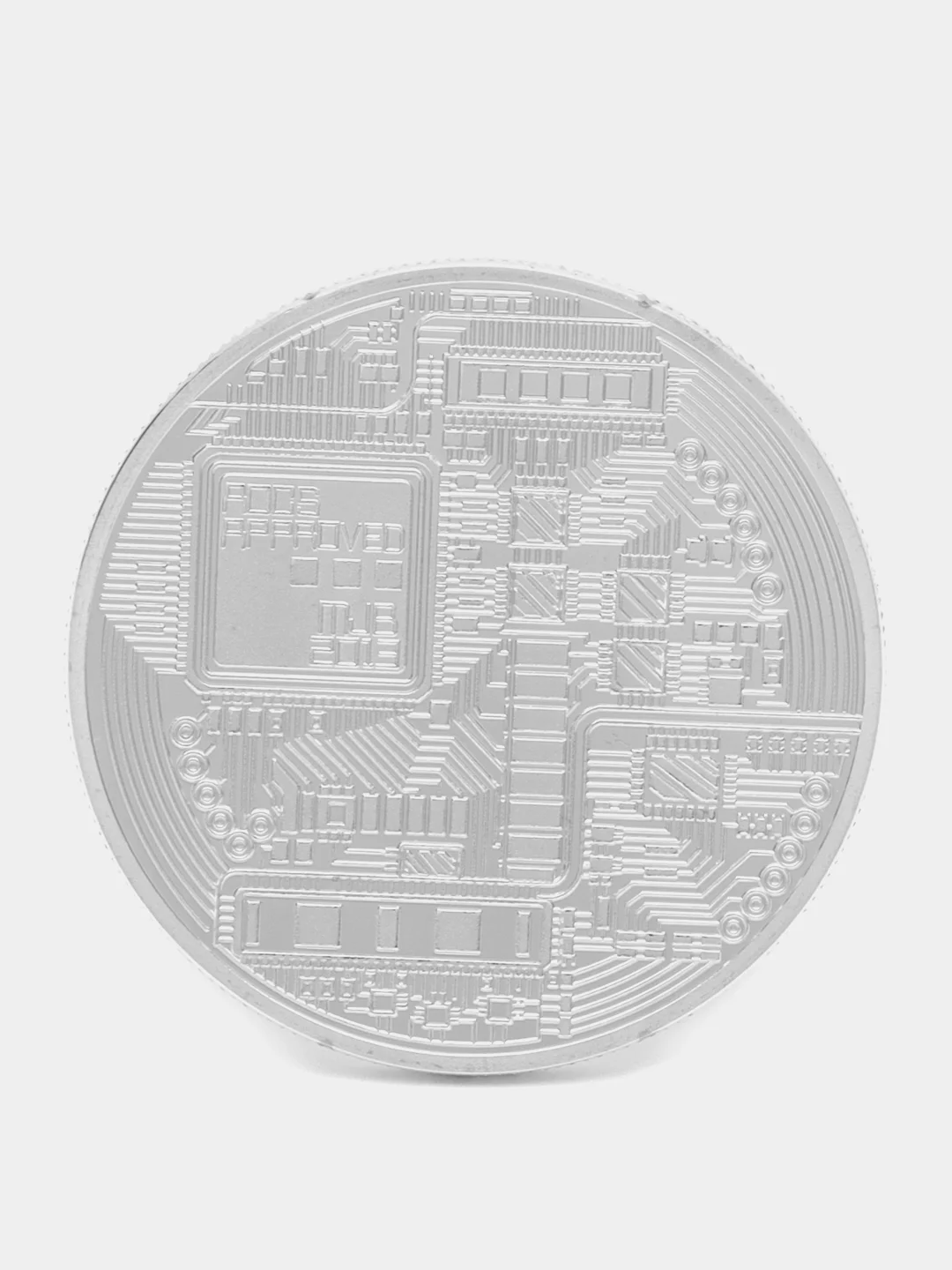 Серый металлик сувенирная монета Биткоин