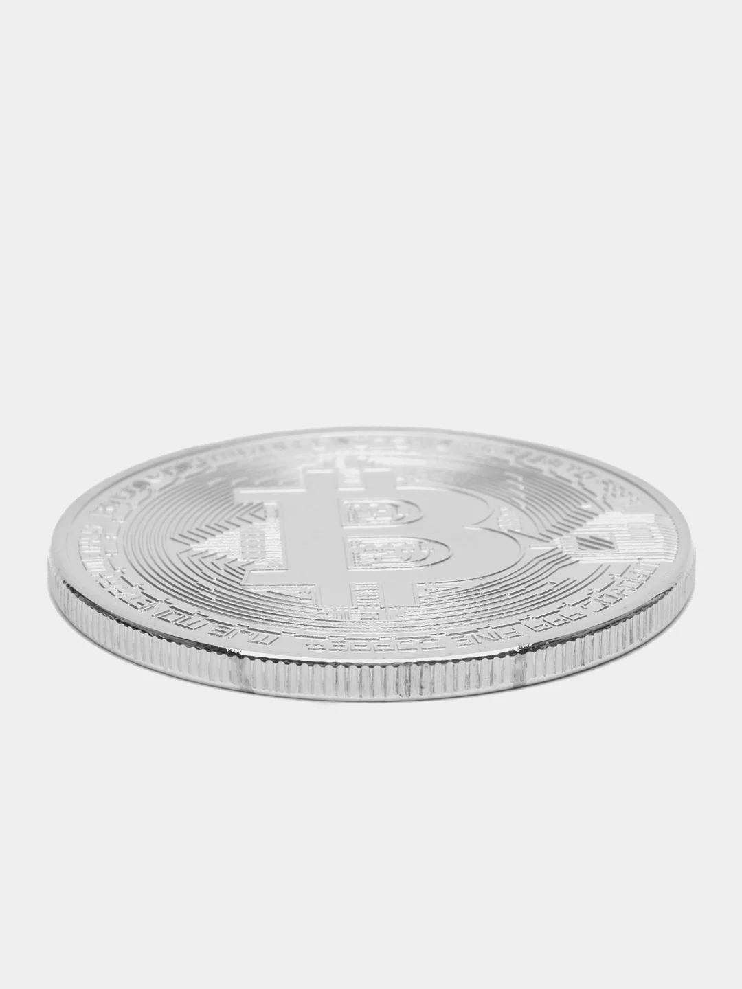Серый металлик сувенирная монета Биткоин