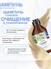Шампунь SYNERGETIC Глубокое очищение и тонизирование для роста волос, 250 мл