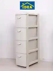 Белый комод узкий РОТАНГ IDEA (4 секции)