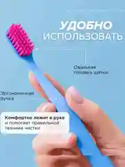 Зубная щетка для взрослых SYNERGETIC JBrush, средней жёсткости, голубая