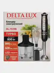 Черный блендер DELTA LUX DL-7039B, 800 Вт, с чашей погружной