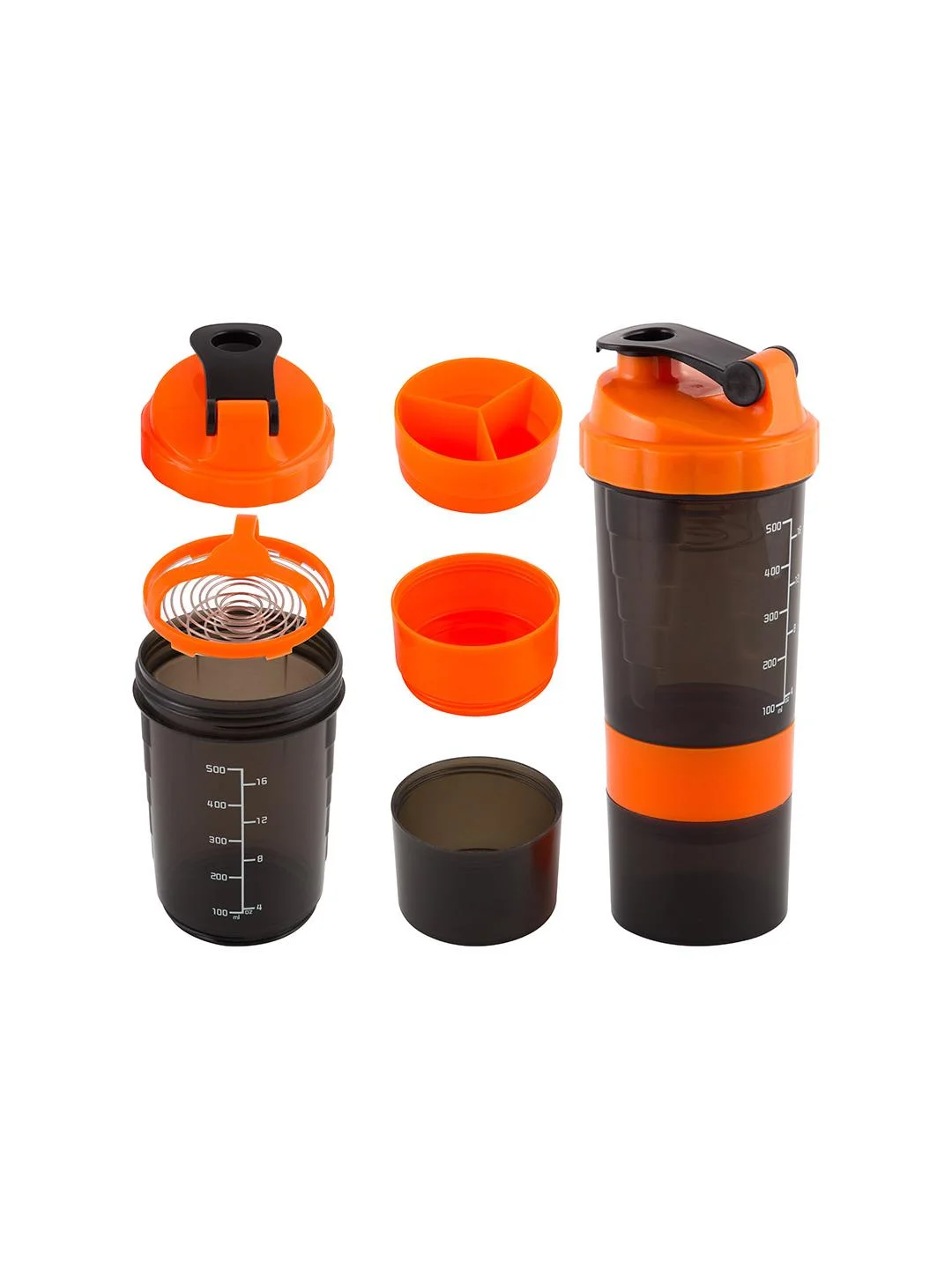 Спортивный шейкер Ecos Twister HBS01 750мл, черный/оранжевый