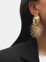 Золотой серьги на Новый год объемные