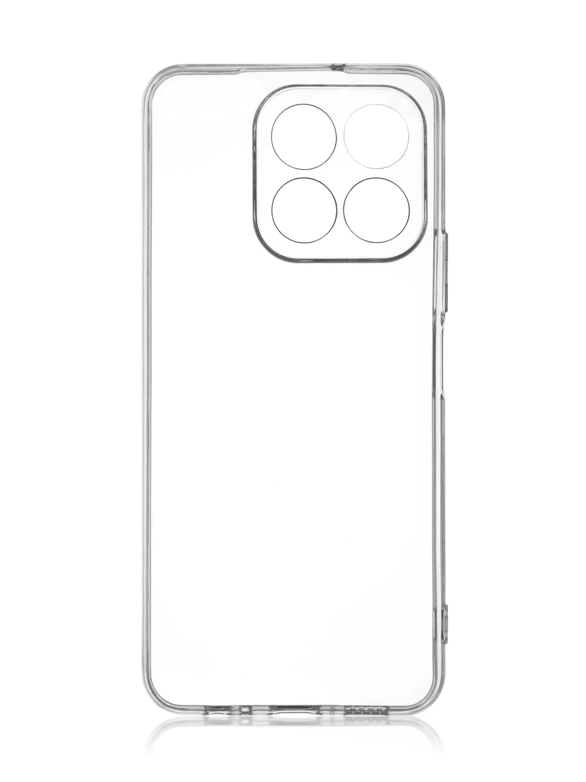 Прозрачный чехол для Honor X6b силиконовый ROSCO прозрачный с бортиком, защитой камер и от прилипания