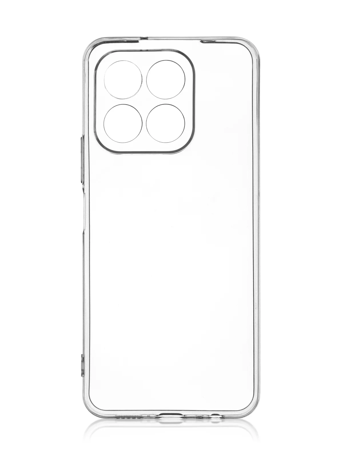 Прозрачный чехол для Honor X6b силиконовый ROSCO прозрачный с бортиком, защитой камер и от прилипания