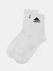Белый носки белые мужские средней длины с вышитым принтом Адидас (Adidas), набор из 5 пар,хлопок