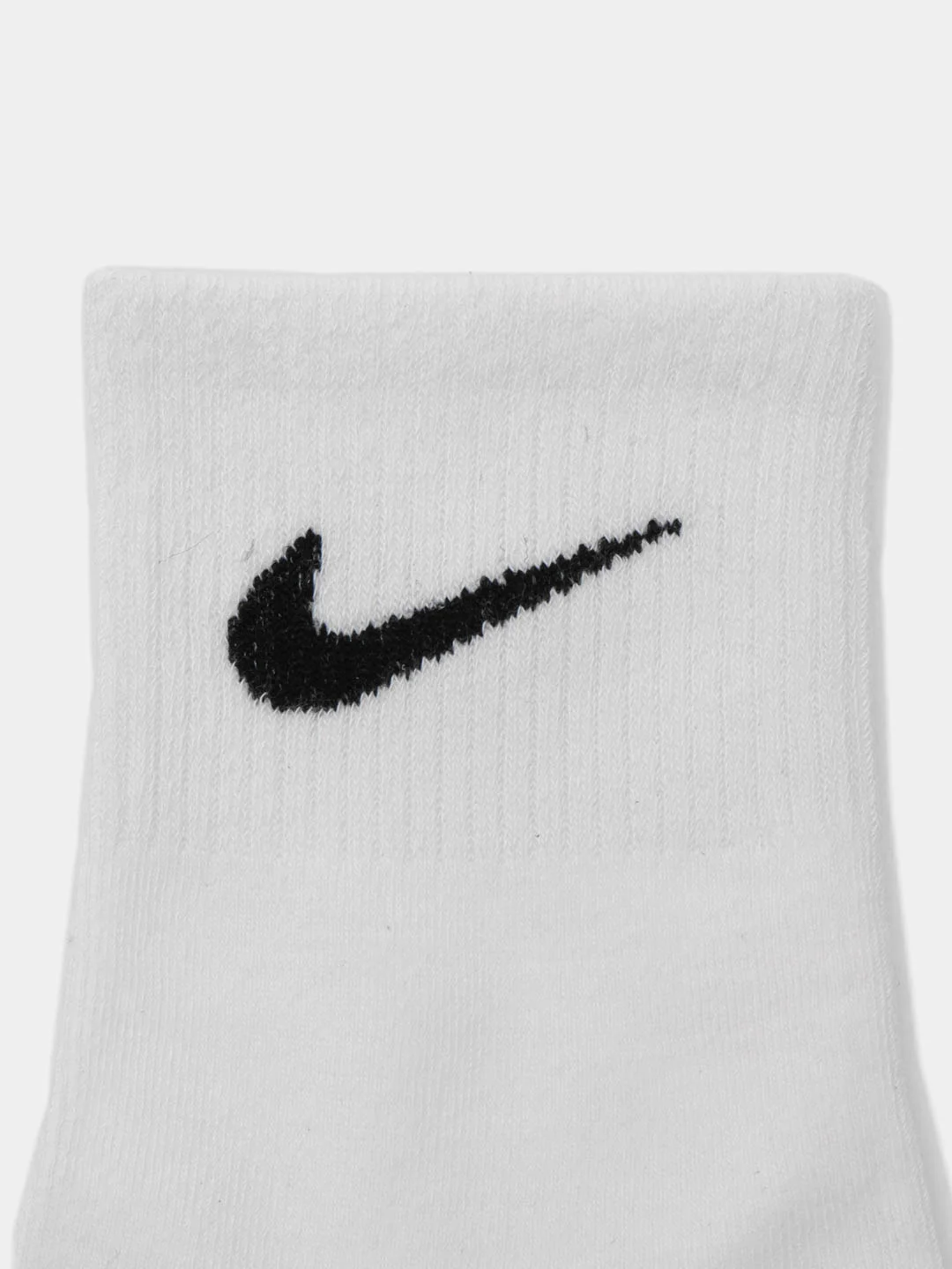 Белый носки белые мужские средней длины с вышитым принтом Найк (Nike), комплект из 5 пар, хлопок