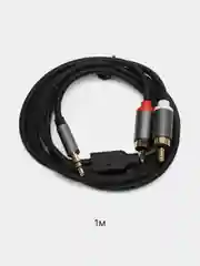 Тёмно-серый аудио кабель AUX тюльпаны 3.5 мм RCA 2 (папа) - 3.5 Jack (папа), от 1м и до 20м