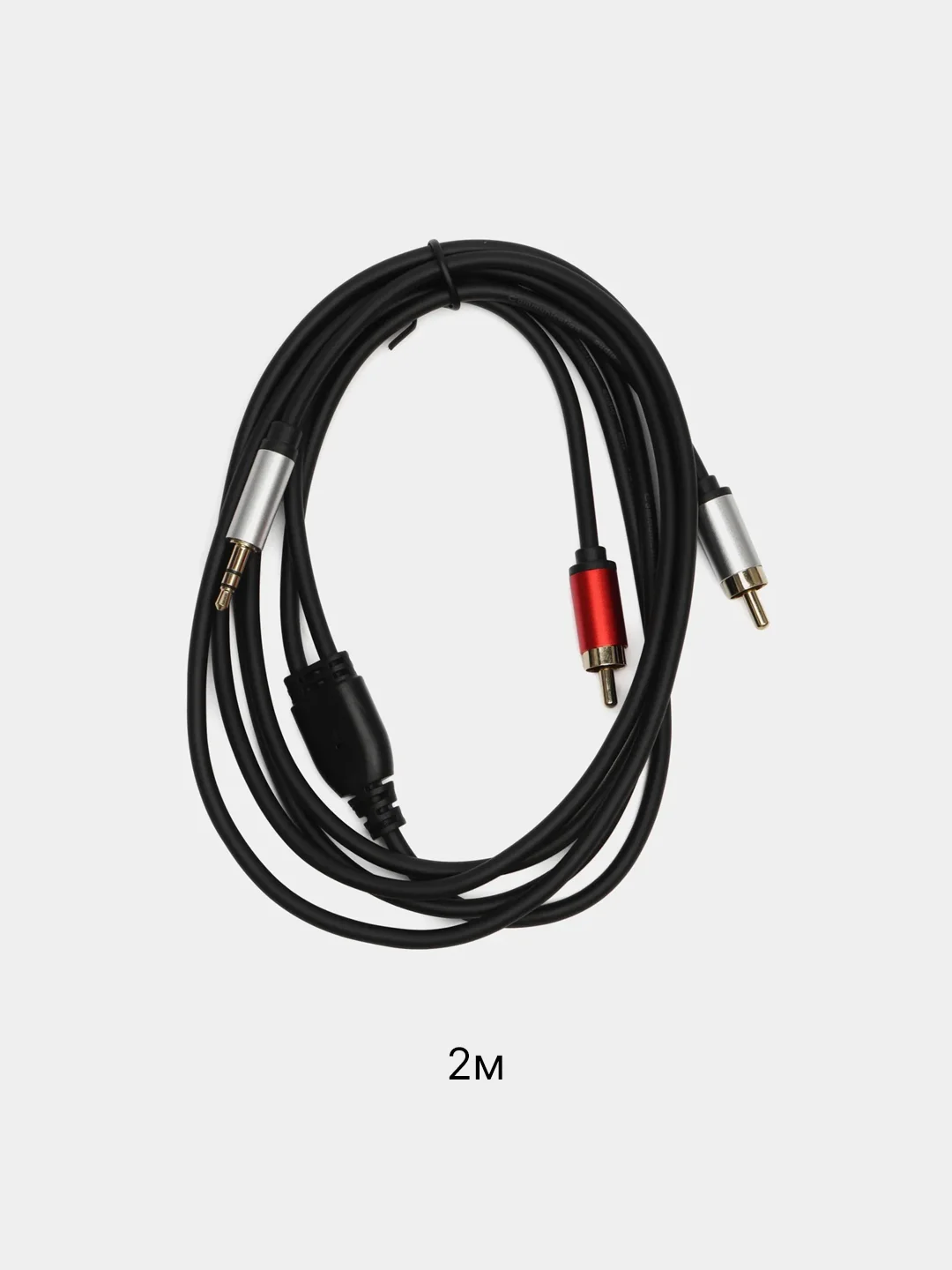 Багровый аудио кабель AUX тюльпаны 3.5 мм RCA 2 (папа) - 3.5 Jack (папа), от 1м и до 20м
