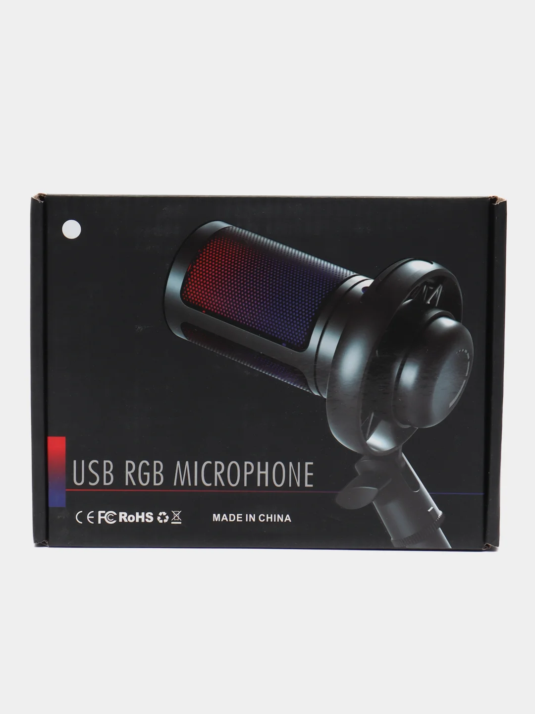 Розовый микрофон игровой студийный конденсаторный для ПК с RGB-подсветкой