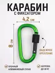 Лайм карабин с муфтой спортивный для туризма и активного отдыха / карабин туристический D-типа