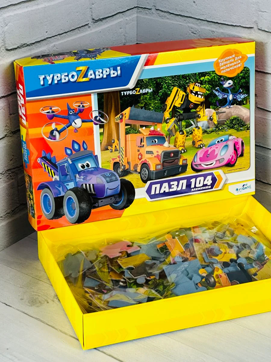 Пазл Турбозавры 104 мульт игрушка трансформер динозавр игра