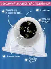 Белый молокоотсос электрический  носимый, под бюстгальтер