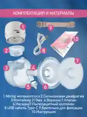 Белый молокоотсос электрический  носимый, под бюстгальтер
