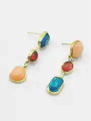 Серьги длинные асимметричные, с камнями, серьги гвоздики, серьги женские