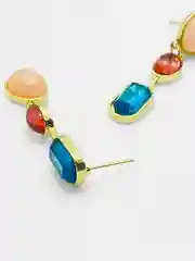 Серьги длинные асимметричные, с камнями, серьги гвоздики, серьги женские