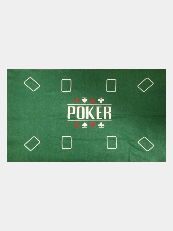 Сукно для покера фетровое 90*60 см Poker Suits, толщина 0.8 мм, зелёное