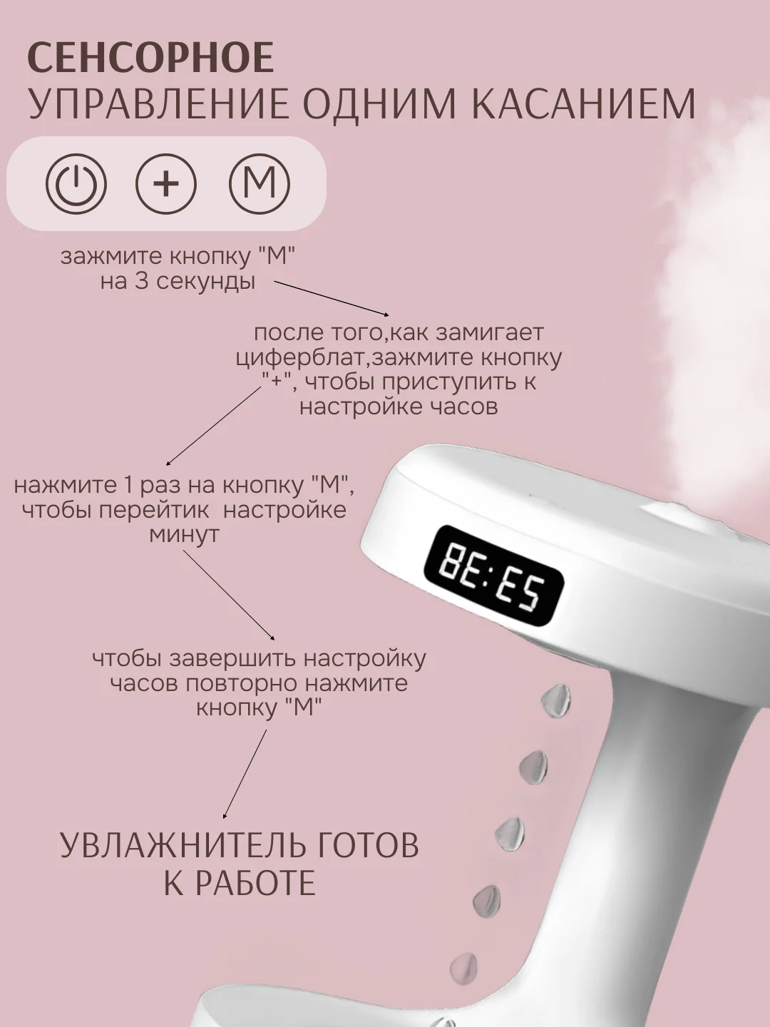 Белый увлажнитель воздуха для дома, для детской, бесшумный