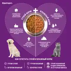 Gemon Dog Medium консервы с кусочками курицы и индейки для собак средних пород 1250г