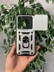Серебряный чехол противоударный armors для Huawei Pura 70 Pro / Хуавей Пура 70 Про с защитой камеры