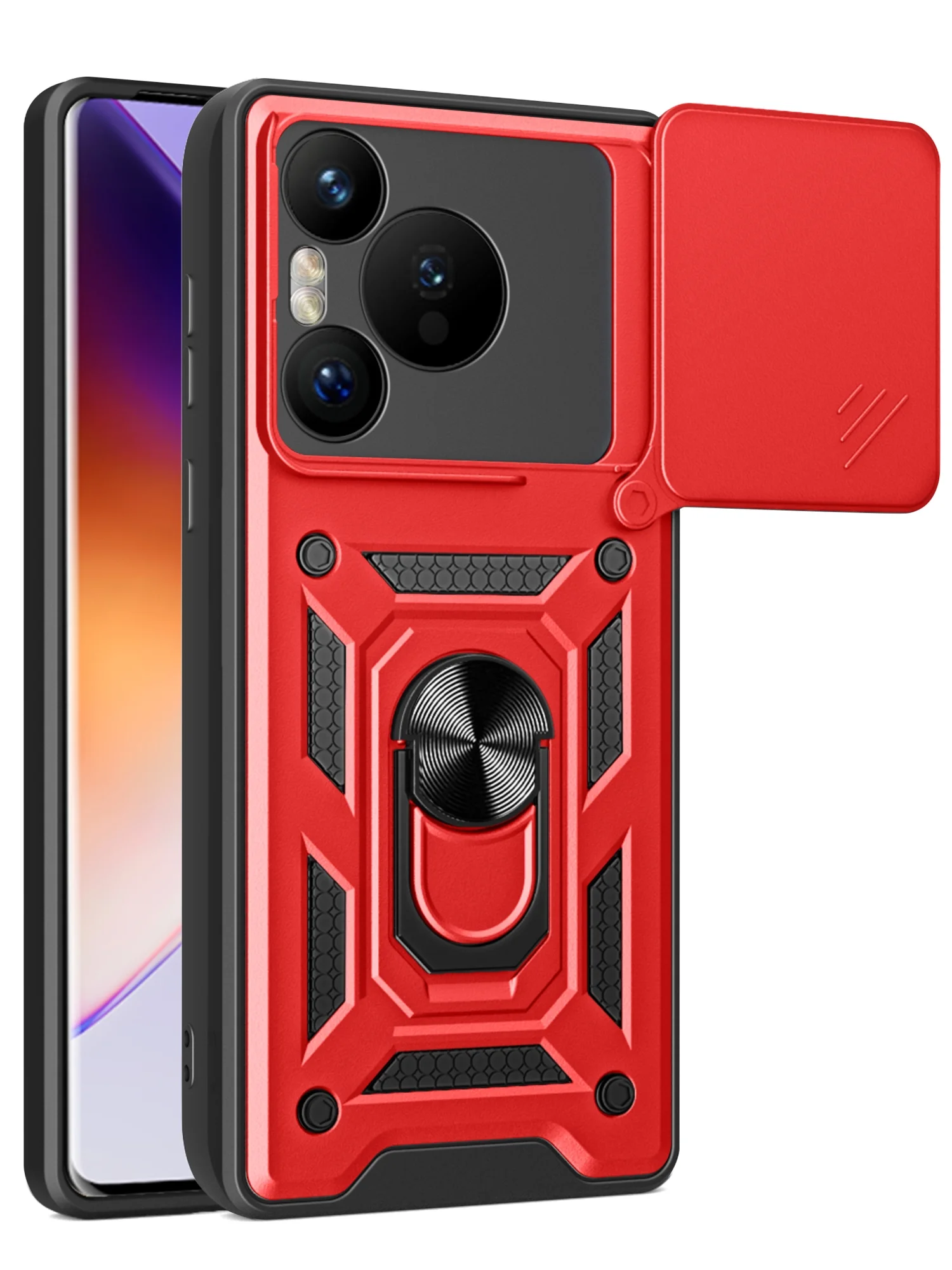 Красный чехол противоударный armors для Huawei Pura 70 / Хуавей Пура 70 с защитой камеры