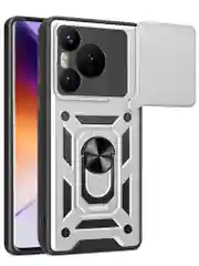 Серебряный чехол противоударный armors для Huawei Pura 70 / Хуавей Пура 70 с защитой камеры