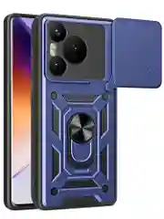 Темно-синий чехол противоударный armors для Huawei Pura 70 / Хуавей Пура 70 с защитой камеры