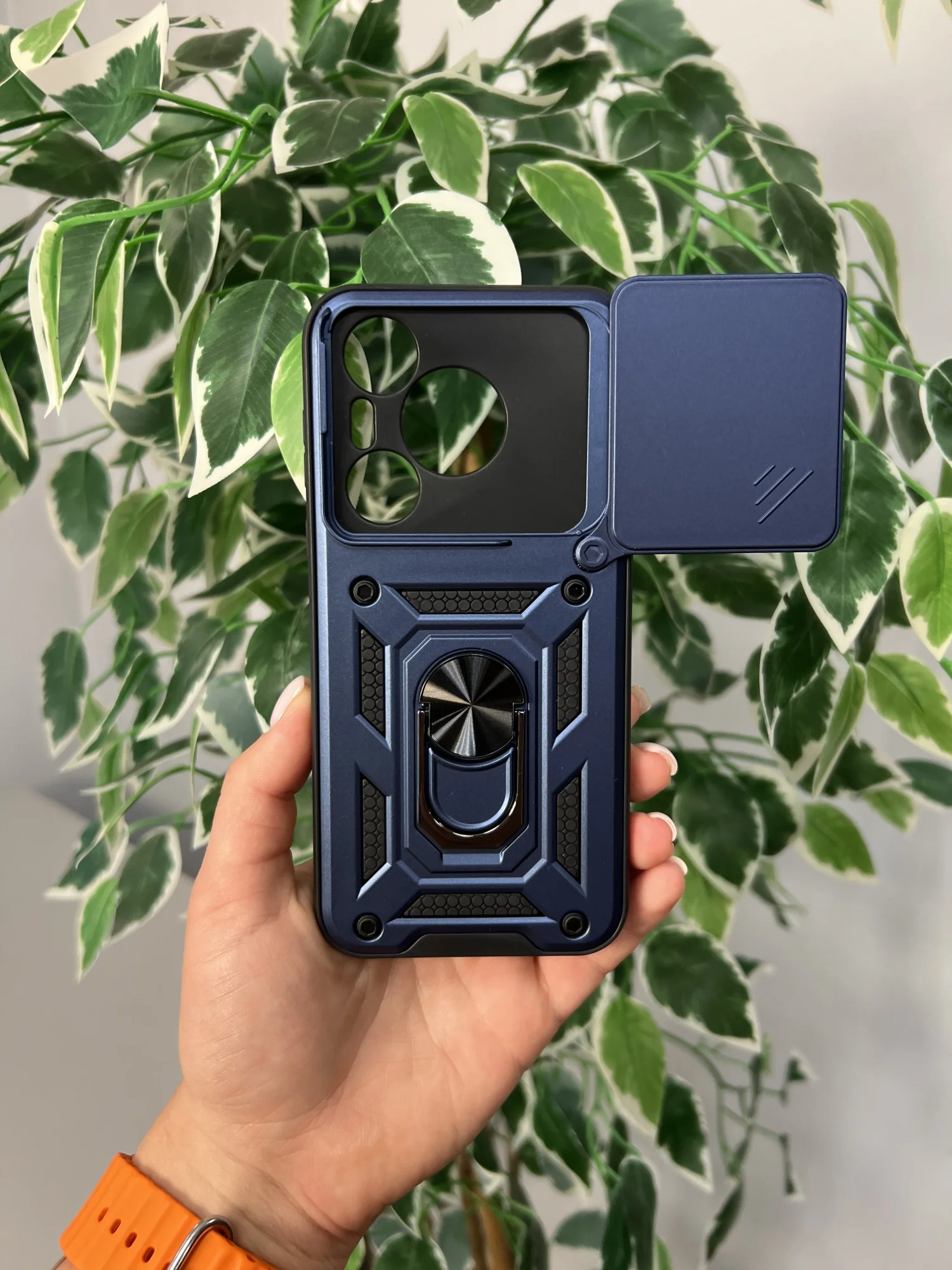 Темно-синий чехол противоударный armors для Huawei Pura 70 / Хуавей Пура 70 с защитой камеры