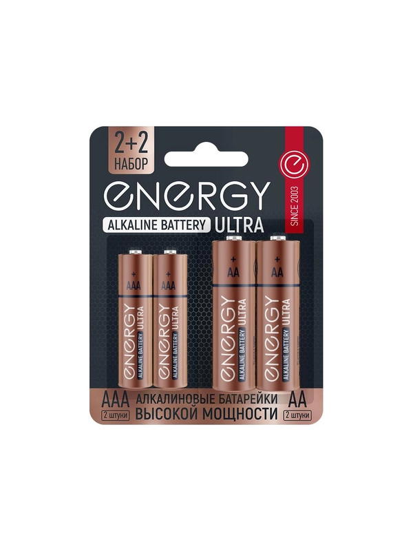 Батарейка алкалиновая Energy Ultra LR6+LR03/4B (АА+ААА)