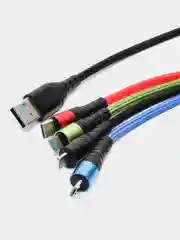 Кабель для зарядки телефона 4в1 ,универсальный,с разъемами Lightning,Micro USB,Type C 1,2м