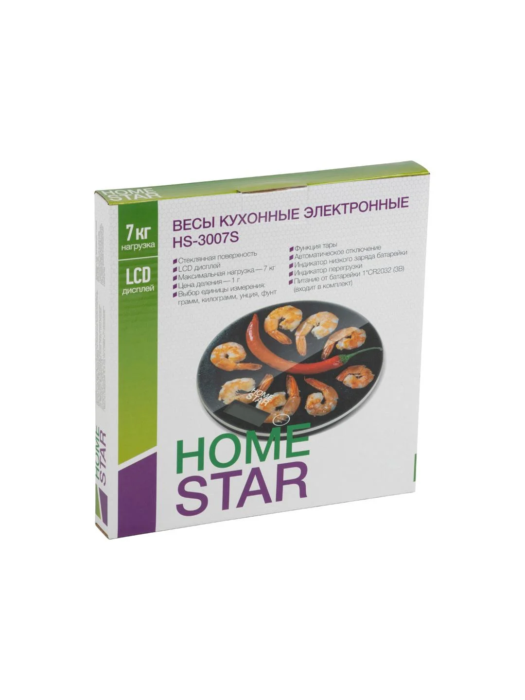 Весы кухонные электронные HomeStar HS-3007S 7 кг, креветки