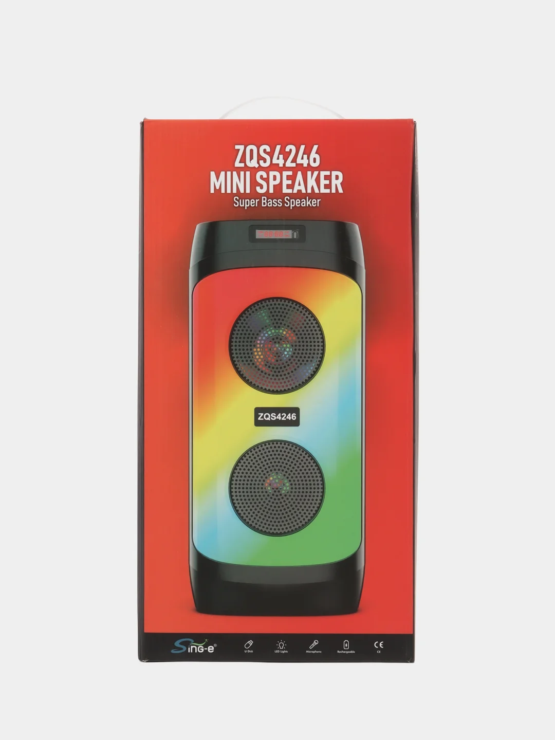 Угольный колонка Bluetooth с LED-подсветкой ZQS 30Вт (USB/SD/AUX/FM) + микрофон