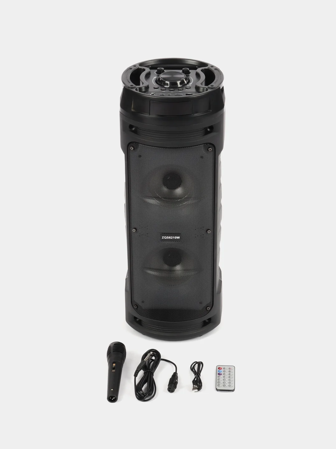 Хром колонка Bluetooth с LED-подсветкой ZQS 30Вт (USB/SD/AUX/FM) + микрофон