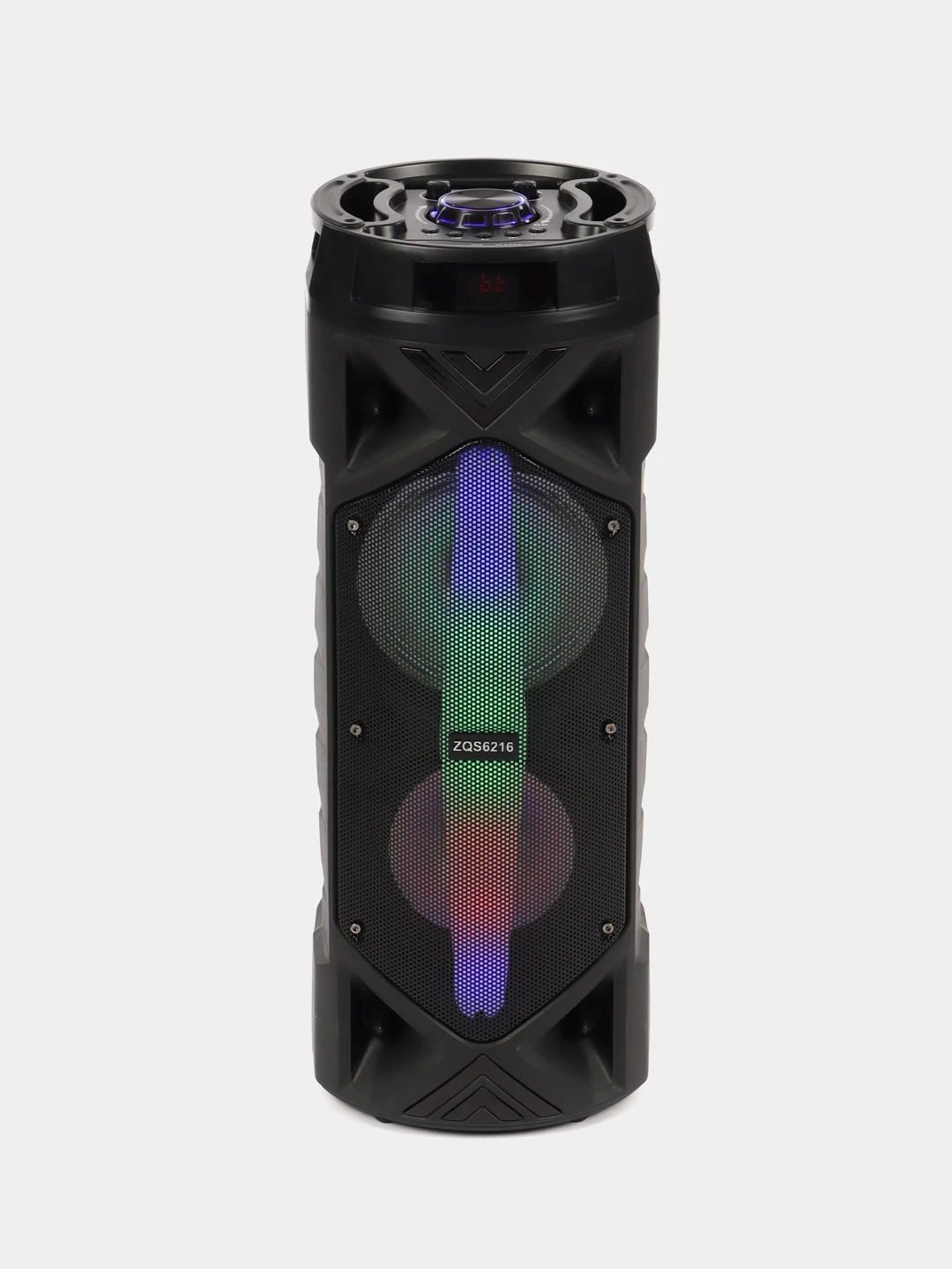 Черный колонка Bluetooth с LED-подсветкой ZQS 30Вт (USB/SD/AUX/FM) + микрофон
