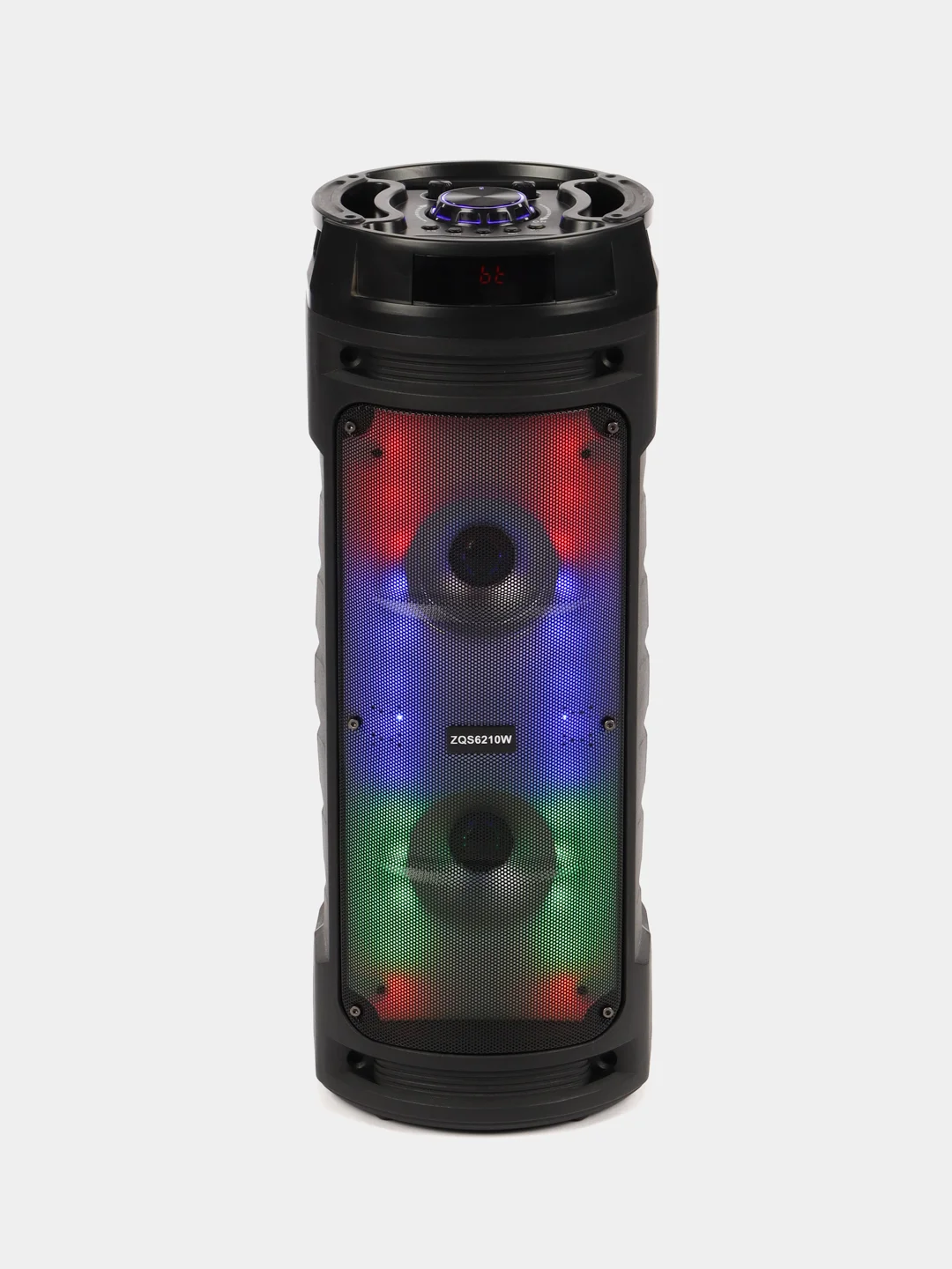Хром колонка Bluetooth с LED-подсветкой ZQS 30Вт (USB/SD/AUX/FM) + микрофон