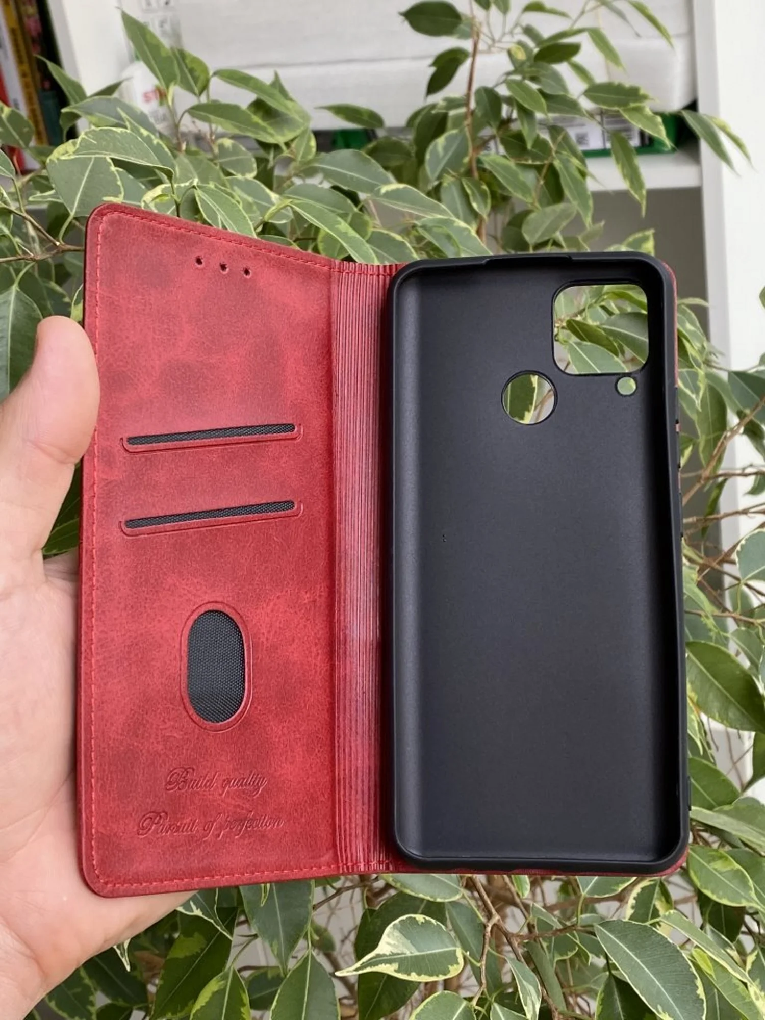 Красный чехол книжка elitcase для Realme C15 и C25 и C25s / Реалми С15 и С25 и С25s