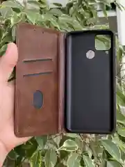 Тёмно-коричневый чехол книжка elitcase для Realme C15 и C25 и C25s / Реалми С15 и С25 и С25s