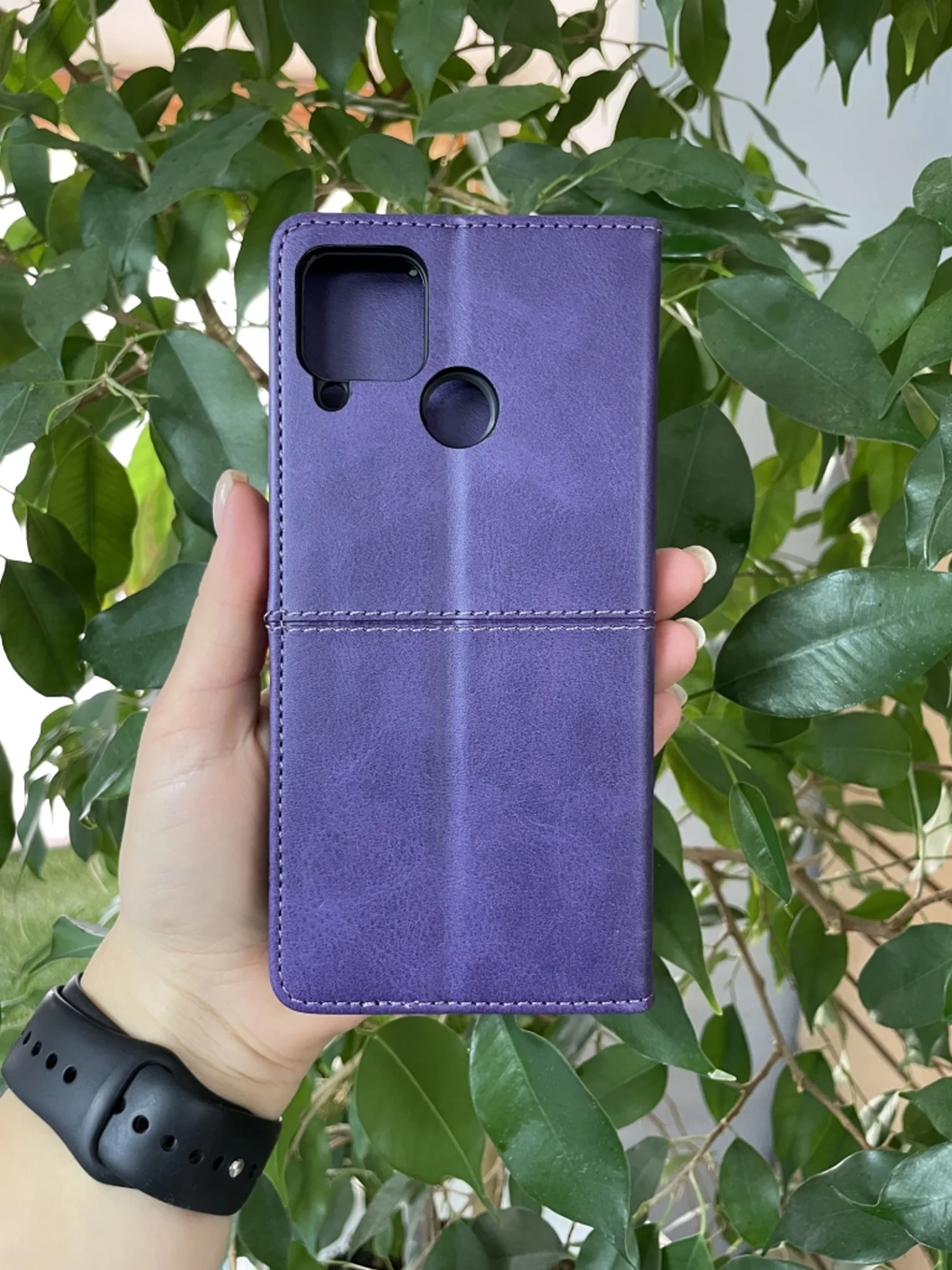 Фиолетовый чехол книжка elitcase для Realme C15 и C25 и C25s / Реалми С15 и С25 и С25s