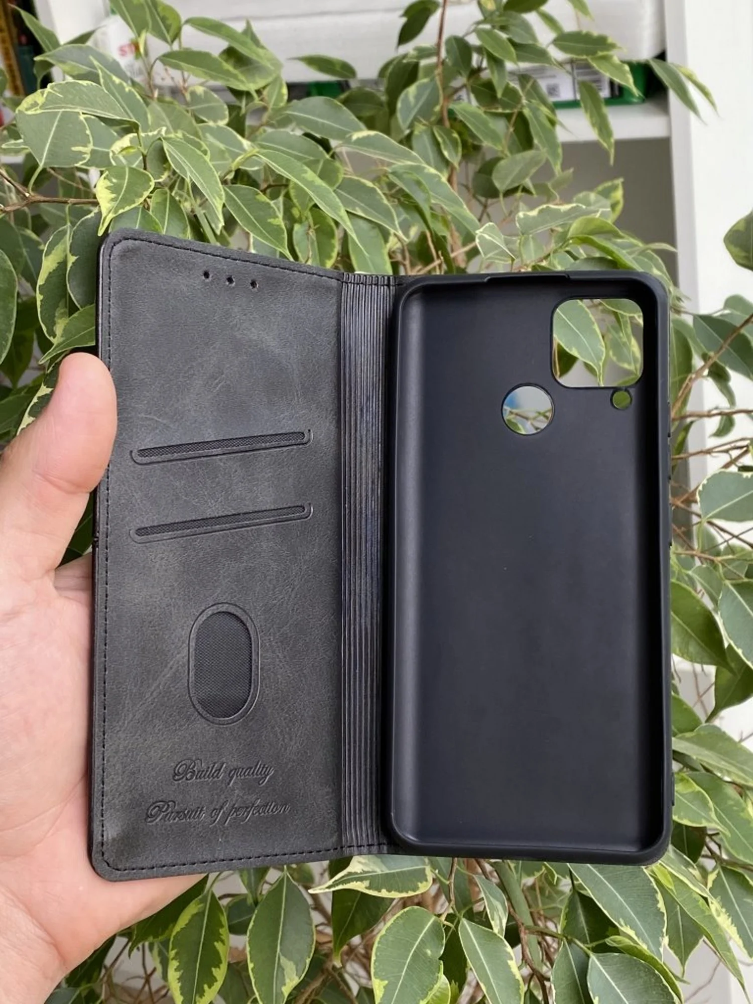 Черный чехол книжка elitcase для Realme C15 и C25 и C25s / Реалми С15 и С25 и С25s