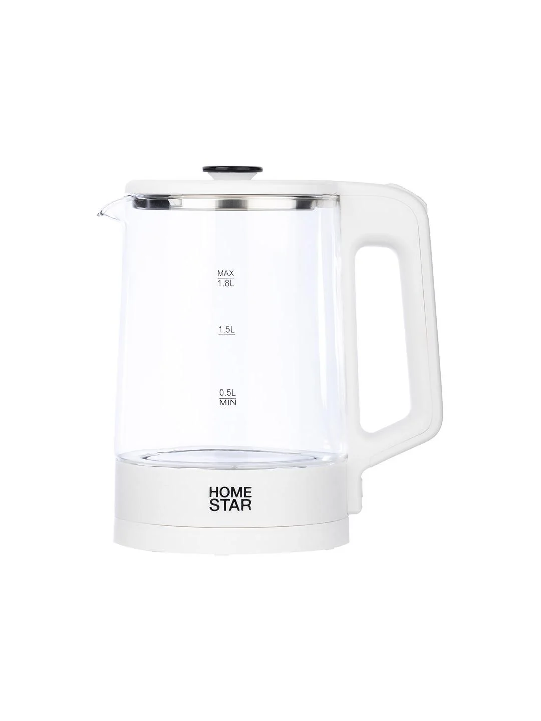 Чайник электрический HomeStar HS-1008 1.8 л, стекло, белый