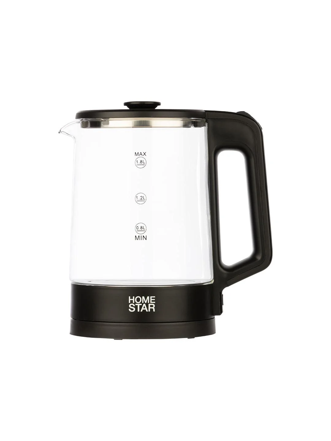 Чайник электрический HomeStar HS-1008 1.8 л, стекло, черный