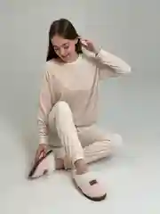 Белый тапочки домашние женские, глубокие, шлепки меховые