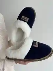 Белый тапочки домашние женские, глубокие, шлепки меховые