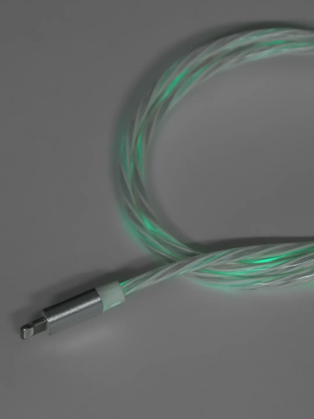Белый кабель светящийся для мобильных устройств USB - Lightning/micro-USB 2.0
