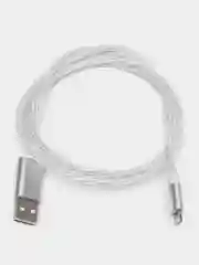 Белый кабель светящийся для мобильных устройств USB - Lightning/micro-USB 2.0