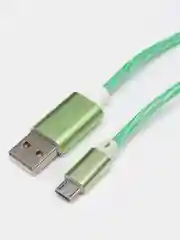 Зеленый кабель светящийся для мобильных устройств USB - Lightning/micro-USB 2.0